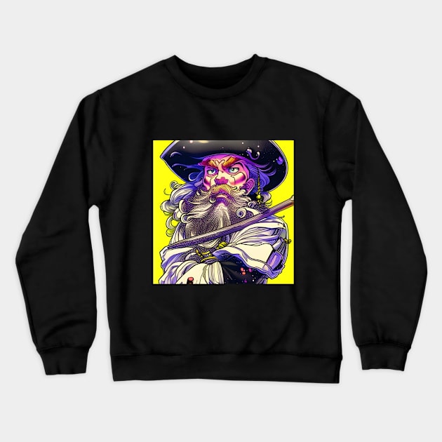 artistic pirate illustration Crewneck Sweatshirt by amiflareclothing